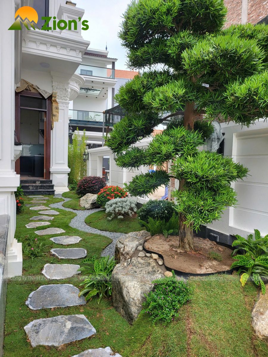 Thiết kế sân vườn bên hông nhà - Zion's Landscape